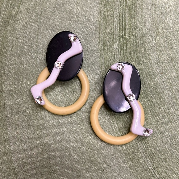 Funky 80s clip on earrings - Picture 1 of 4